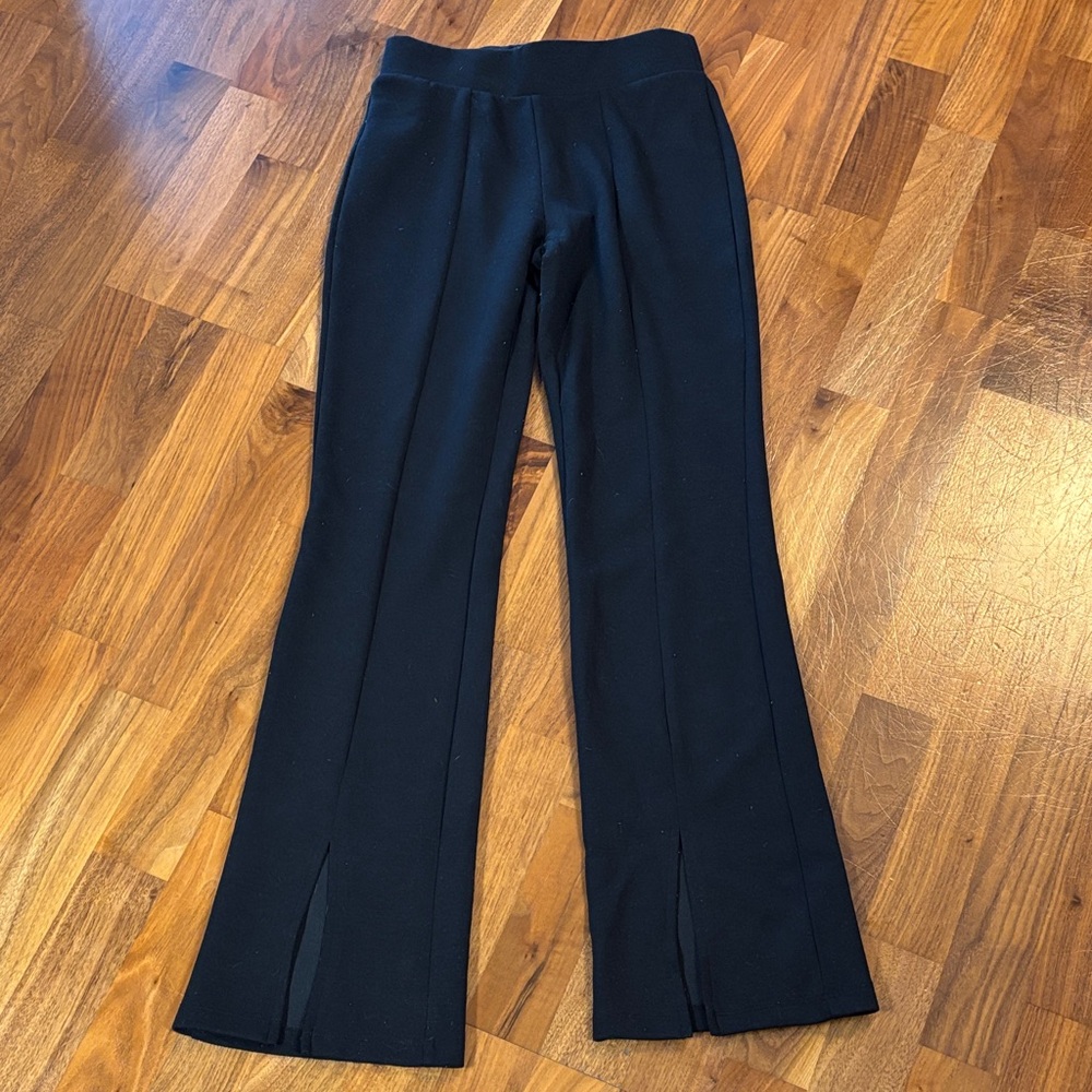 Women's Black Split-Hem Dress Pants